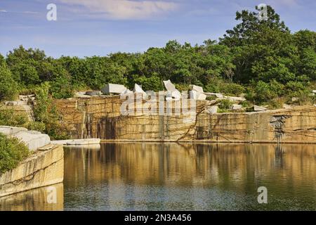 Babson Steinbruch, Heilbutt Point State Park, Rockport, Cape Ann, Massachusetts, USA Stockfoto