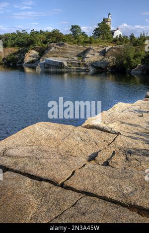 Aussichtsturm, Babson Steinbruch, Heilbutt Point State Park, Massachusetts, USA Stockfoto