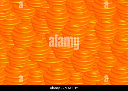 Golden Isometric Concentrc Ring Vector Seamless Pattern (Nahtloses Muster Des Golden Isometrischen Konzentrischen Ringvektors) Stock Vektor