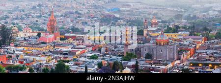 Skyline der Stadt, San Miguel de Allende, Guanajuato, Mexiko Stockfoto