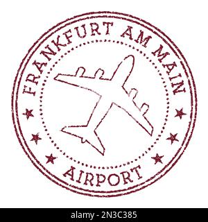 Stempel am Flughafen Frankfurt am Main. Rundes Logo des Flughafens Frankfurt am Main. Vektordarstellung. Stock Vektor