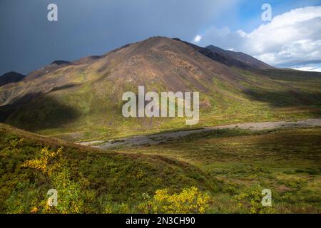 Blick östlich vom Stony Hill im Denali National Park; Alaska, Vereinigte Staaten von Amerika Stockfoto