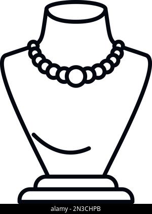 Kettenschmuck - Dummy-Symbolkontur - Vektor. Modeverhaftung. Armband-Ring Stock Vektor