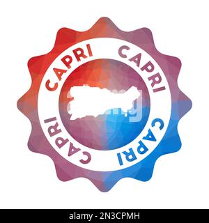 Capri Low Poly Logo. Buntes Reiselogo mit Farbverlauf der Insel im geometrischen Stil. Stock Vektor