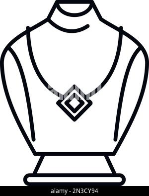 Eleganz Schmuck Dummy Icon Umriss Vektor. Luxus-Verhaftung. Frauenwert Stock Vektor