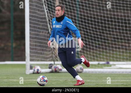 Matthew Dolan von Hartlepool United während des Hartlepool United Trainings im Maiden Castle, Durham City am Dienstag, den 7. Februar 2023. (Foto: Mark Fletcher | MI News) Guthaben: MI News & Sport /Alamy Live News Stockfoto