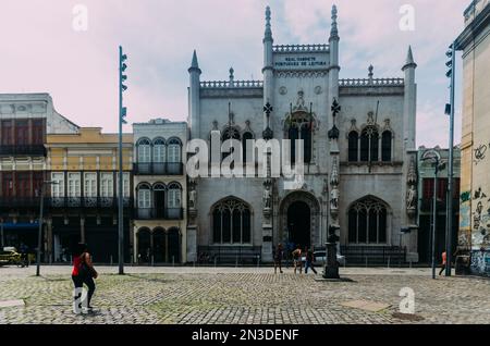 Der Royal Portuguese Reading Room (Real Gabinete Portugues de Leitura) ist eine Bibliothek und lusophone kulturelle Institution in Rio de Janeiro, Brasilien Stockfoto