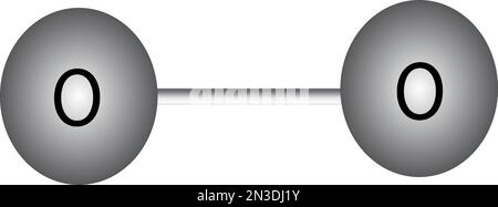 vektorbild des O2-Molekülmodells Stock Vektor