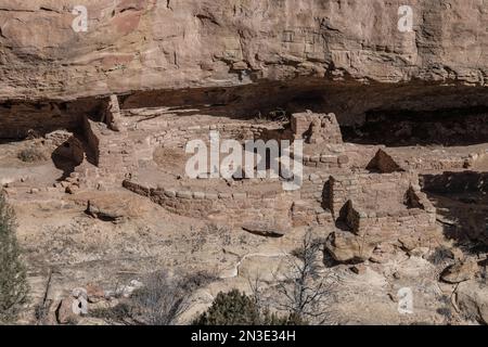 Ein Blick in die New Fire House Cliff Dwellings im Mesa Verde National Park, Mancos, Colorado, USA Stockfoto