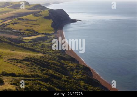 Eine malerische Aussicht vom Gipfel des Golden Cap in der Nähe von Charmouth; Dorest, England, Großbritannien Stockfoto