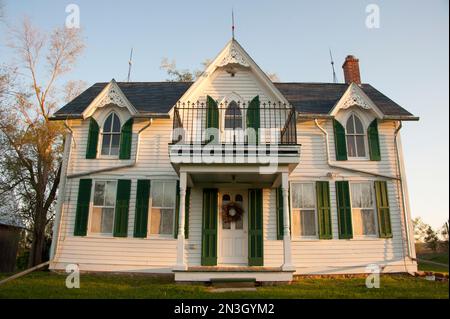 Ein altes Bauernhaus im ländlichen Nebraska, USA; Dunbar, Nebraska, Vereinigte Staaten von Amerika Stockfoto