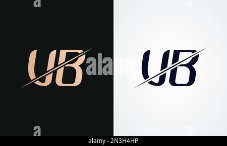 Vb Letter Logo Design Vector Template. Vb-Logo Mit Goldenem Und Schwarzem Buchstaben Stock Vektor