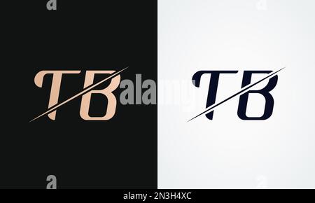 Tb Letter Logo Design Vector Template. Tb-Logo Mit Goldenem Und Schwarzem Buchstaben Stock Vektor