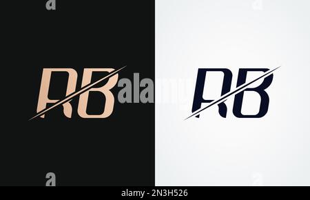 Rb Letter Logo Design Vector Vorlage. Rb-Logo Mit Goldenem Und Schwarzem Buchstaben Stock Vektor