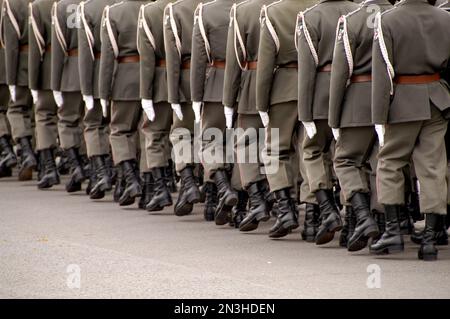 Österreich, Wien, Heldenplatz, Ehrengarde der Armee für Gastgeneräle Stockfoto