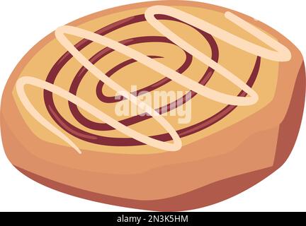 Flache Zimtschnecke Stock Vektor