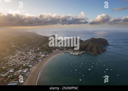Küste in San Juan Del Sur Stadt Nicaragua Draufsicht bei Sonnenaufgang Stockfoto