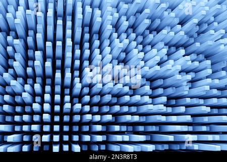 3D Abbildung blaues geometrisches Muster . Geometriehintergrund, Muster Stockfoto