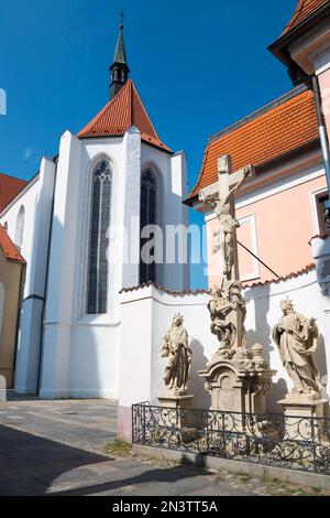 Kirche des Opfers der Jungfrau Maria, Kostel Obetovani Panny Marie, historische Altstadt, Ceske Budejovice, ?eske Bud?jovice Stockfoto