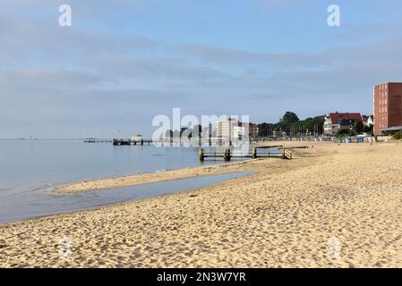 Wassergebiet und Strand von Wyk auf Foehr, Nordfriesische Insel, Nordfriesien, Schleswig-Holstein, Deutschland Stockfoto