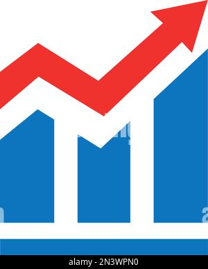 Trendsymbol für geschäftliche Nutzung für Erfolg, Wachstum, einfaches Diagramm, Trend in neuem Stil Stock Vektor