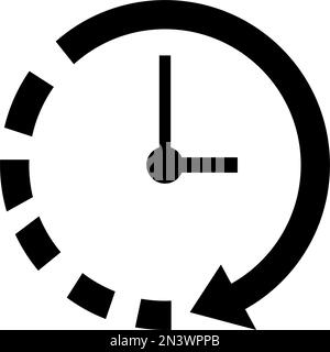 Verlauf des Zeitsymbols, der Zeit, des Uhrensymbols Stock Vektor