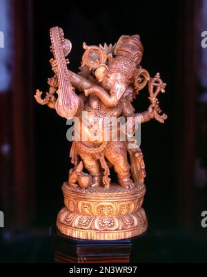 Ein Sandalwood Ganesha in Mysore oder Mysuru, Karnataka, Indien, Asien Stockfoto