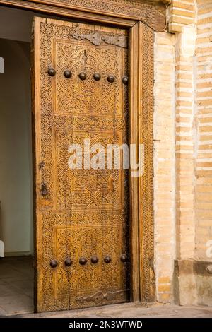 Eingangstor der Zitadelle der Arche Ko'xna, Khiva, Usbekistan, Khiva, Usbekistan Stockfoto