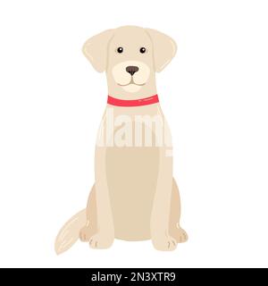 Golden Retriever-Hunde in verschiedenen Posen und Fellfarben. Set aus Goldstücken für Erwachsene und Hündchen. Vektordarstellung Stock Vektor
