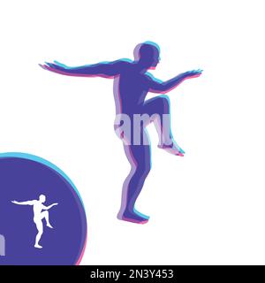 Silhouette einer Tänzerin. Gymnast. Man posiert und Tanzen. Sport Symbol. Design Element. Vector Illustration. Stock Vektor