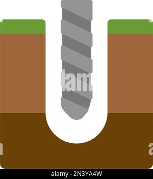 Bodenbohrung, Abbildung des Bohrvektorsymbols Stock Vektor