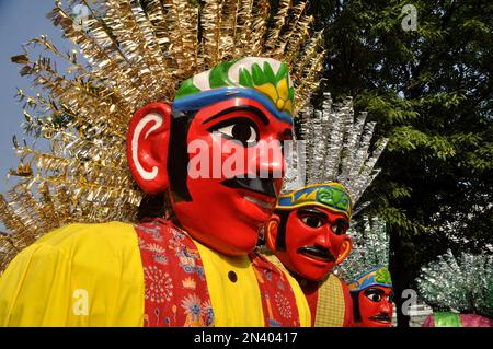 Ondel-ondel die traditionelle Riesenpuppe aus Jakarta - Indonesien. Stockfoto