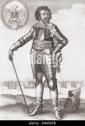 Robert Rich, 1587-1658, 2. Earl of Warwick, Baron Rich. Lord-Hochadmiral von England und kolonialer Verwalter. Nach einem Abdruck von Wenceslaus Hollar. Stockfoto