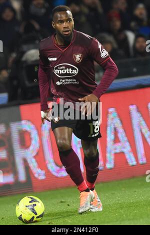 Lassana Coulibaly von US Salernitana in Aktion während des Spiels der Serie A zwischen US Salernitana 1919 und dem FC Juventus im Stadio Arechi Stockfoto