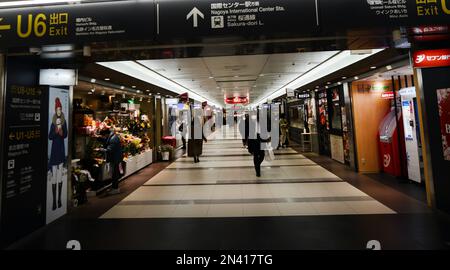 Unterirdische Sakae-Einkaufspassage in Nagoya, Japan. Stockfoto