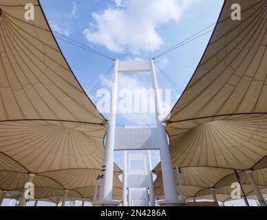 Hajj Terminal des King Abdulaziz International Airport, Jeddah, Saudi-Arabien Stockfoto