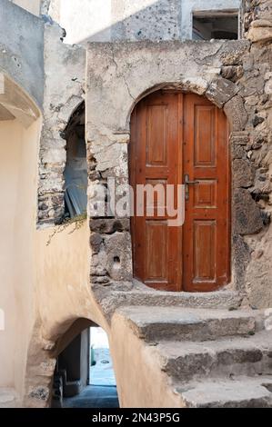 Tor zum nichts in Emporio auf der Insel Santorini in Griechenland Stockfoto