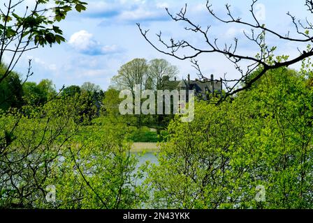 Castle Leslie über Glaslough Lake County Monaghan, Irland Stockfoto