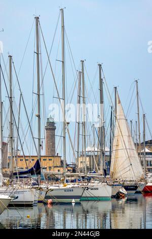 Segelboote in der Marina di San Giusto, Triest, Italien Stockfoto