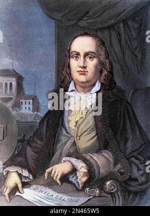 Das Porträt von Benjamin Franklin (1706-1790), amerikanischem Wissenschaftler und Politiker Stockfoto