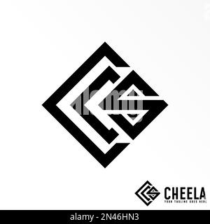 BKS-Schriftart für Buchstaben oder Wörter in rechteckiger Linie Bild Symbol Logo Design abstraktes Konzept Vektormaterial bezogen auf Initialen oder Monogramme. Stock Vektor