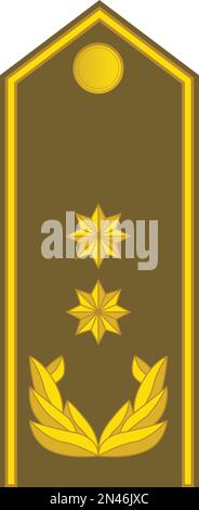 Abzeichen militärischer NATO-Offiziere des mazedonischen GENERALMAJOR (GENERALMAJOR) Stock Vektor