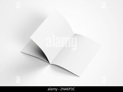 A4 Advertising Magazine Broschürenmodell 3D Rendering White Background (Weißer Hintergrund) Stockfoto