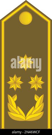 Abzeichen militärischer NATO-Offiziere des mazedonischen GENERALS POTPOLKOVNIK (GENERALLEUTNANT) Stock Vektor