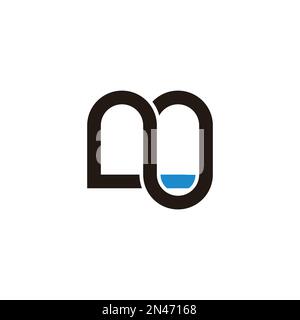 Vektor des Wasserförmigen Flaschenlogos mit dem Buchstaben m Stock Vektor