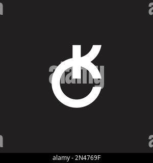 kc-Buchstabe runder einfarbiger Logo-Vektor Stock Vektor