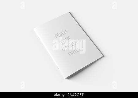 A4 Advertising Magazine Broschürenmodell 3D Rendering White Background (Weißer Hintergrund) Stockfoto