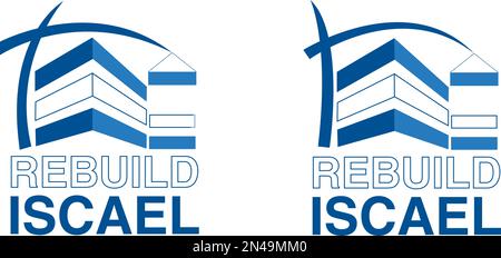 Logo für Gebäudekonstruktion. Kran- und Gebäudekonstruktion in schwarz-weißen Farben. Immobilienlogo. Stock Vektor