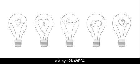 Großer Satz Leitbirnen für St. Valentinstag. Valentinstag, Hochzeit und Liebeskonzept. Perfekt für Sammelalben, Grußkarten, Aufkleber, Partys Stock Vektor