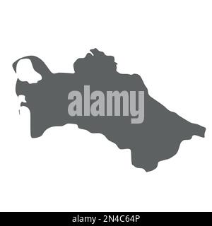 Turkmenistan - Landkarte mit weicher, grauer Silhouette. Einfache Darstellung eines flachen Vektors. Stock Vektor